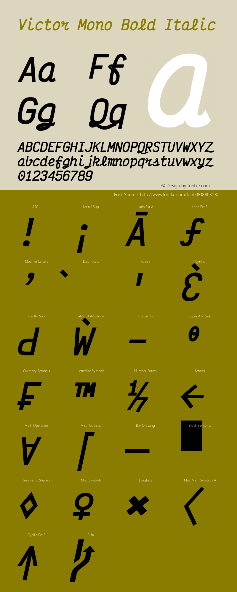 Victor Mono Bold Italic Version 1.500图片样张