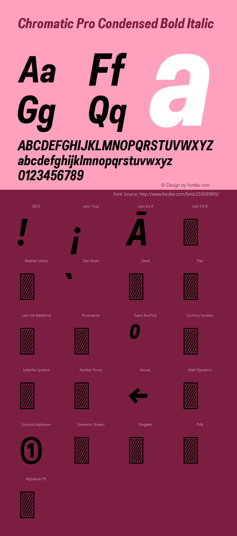 Chromatic Pro Condensed Bold Italic Version 2.001图片样张