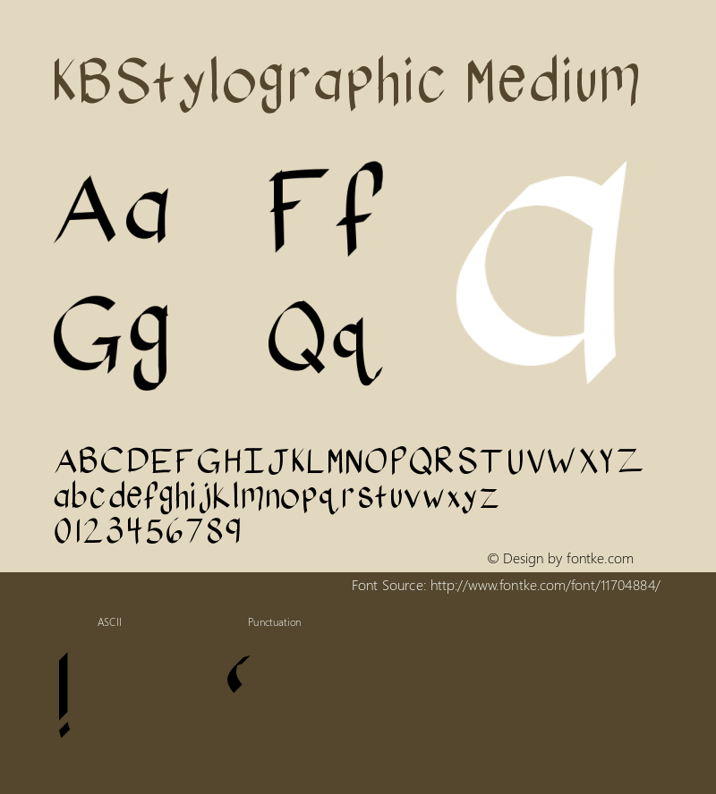 KBStylographic Medium Version 001.000图片样张