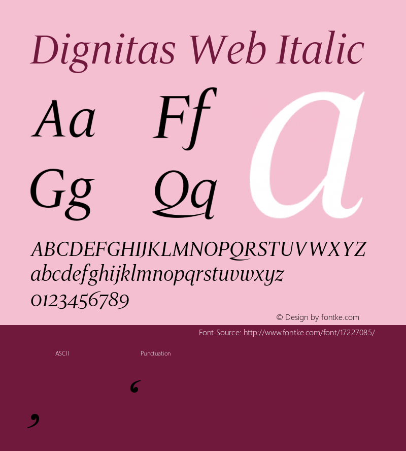 Dignitas Web Italic Version 1.1 2005图片样张