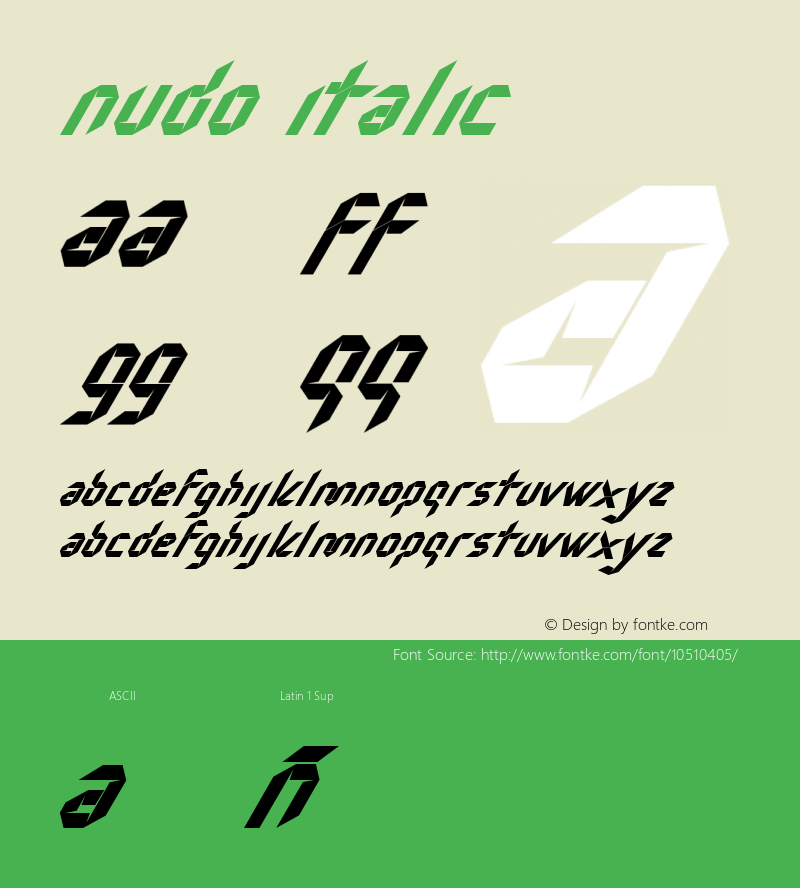 Nudo Italic Version 1.0图片样张