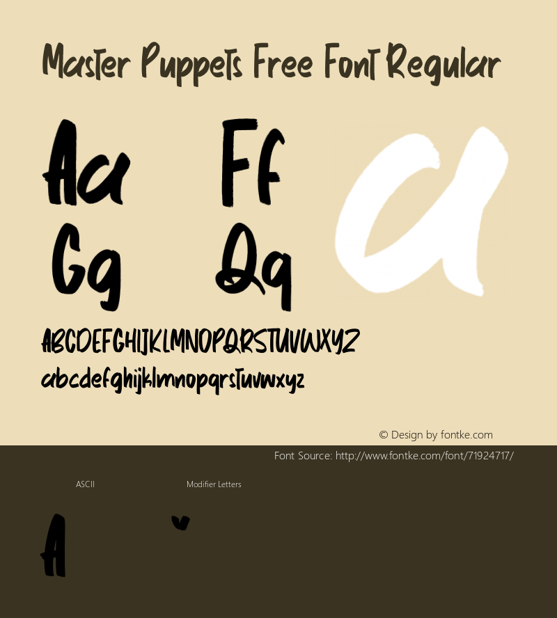 Master Puppets Free Font 1.000图片样张