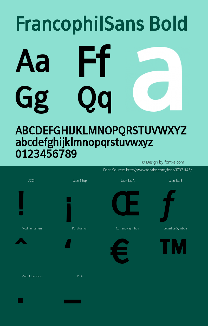 FrancophilSans Bold 1.0 2005-03-24图片样张