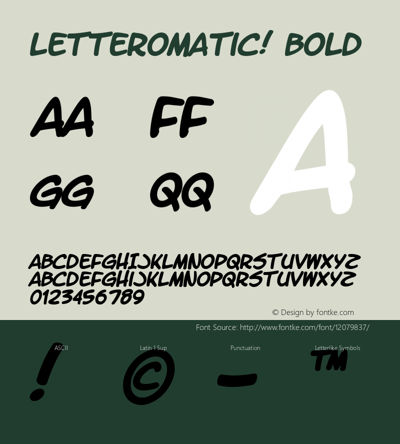 LetterOMatic! Bold Macromedia Fontographer 4.1 9/22/00图片样张