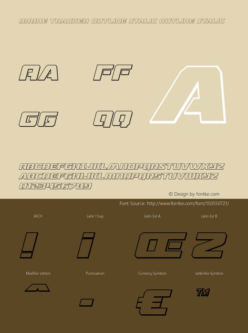 Drone Tracker Outline Italic Version 1.2; 2016图片样张