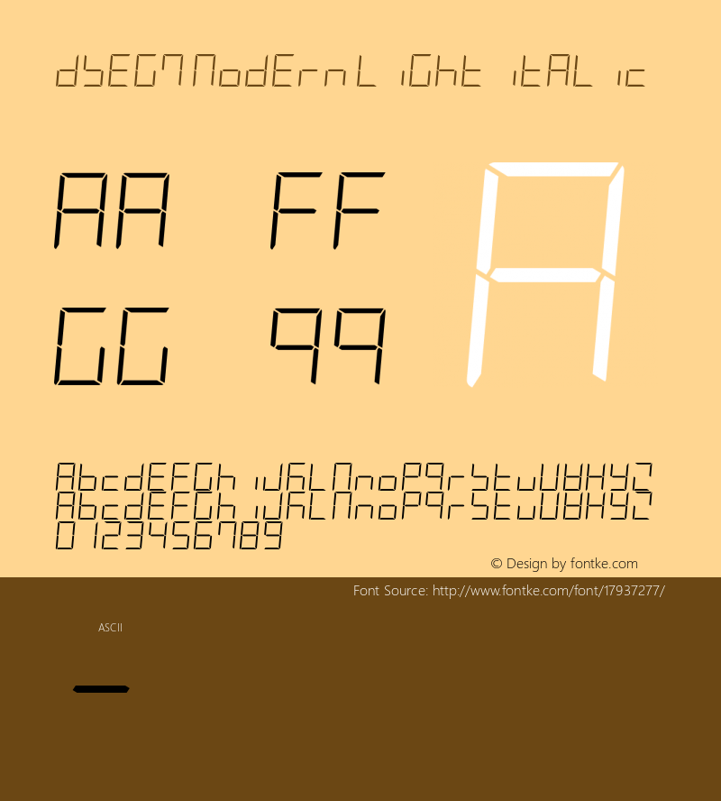 DSEG7 Modern Light Italic Version 0.2图片样张
