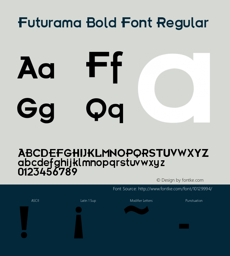Futurama Bold Font Regular 2.0图片样张