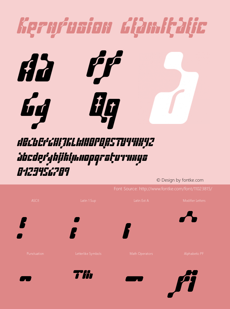 Kernfusion GlamItalic Version 001.000图片样张