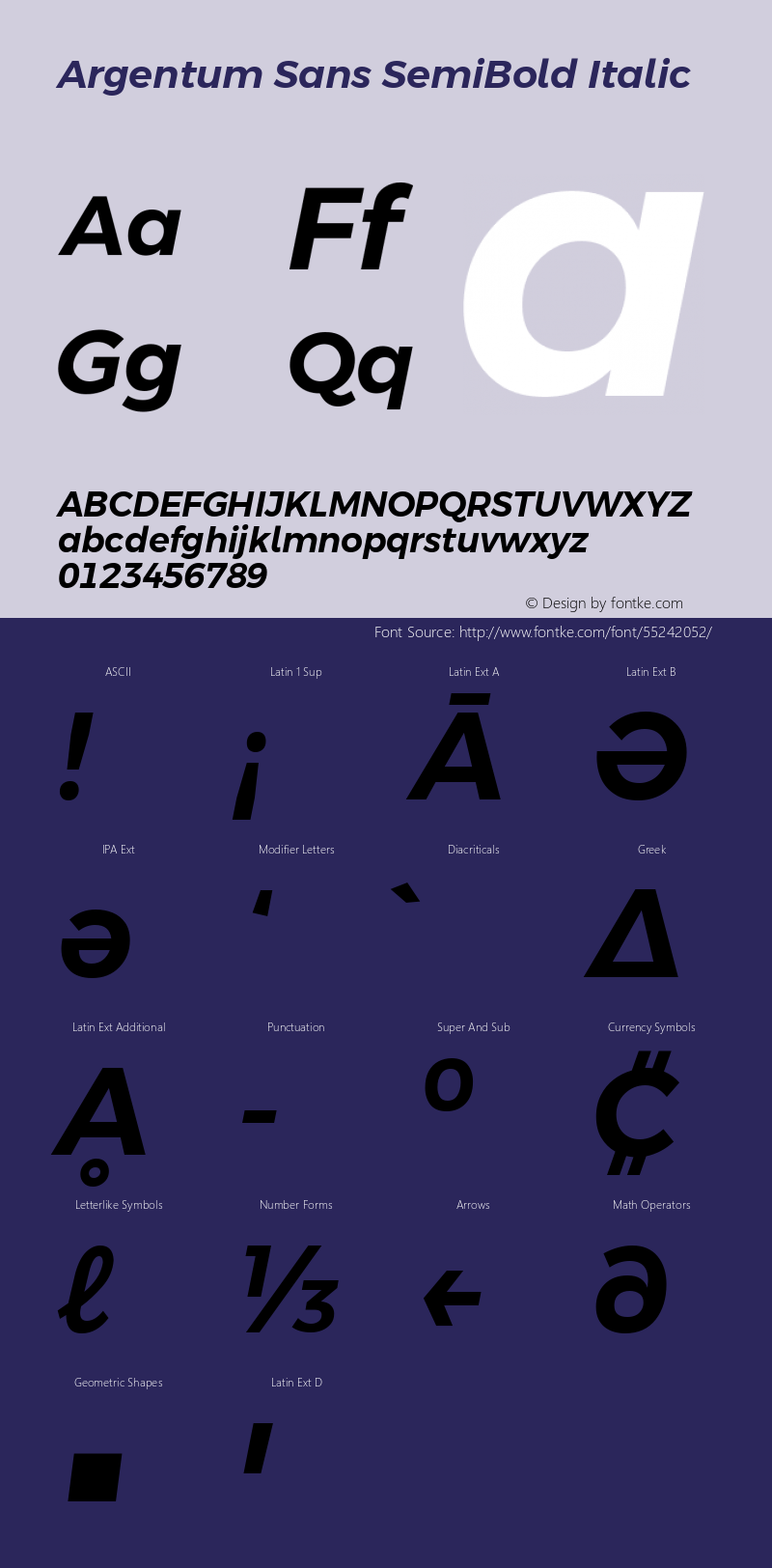 Argentum Sans SemiBold Italic Version 2.60;February 17, 2020;FontCreator 12.0.0.2522 64-bit图片样张