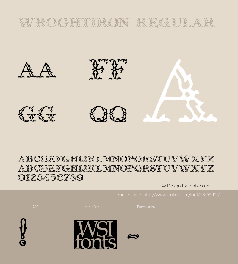 WroghtIron Regular Macromedia Fontographer 4.1.5 5/19/98图片样张