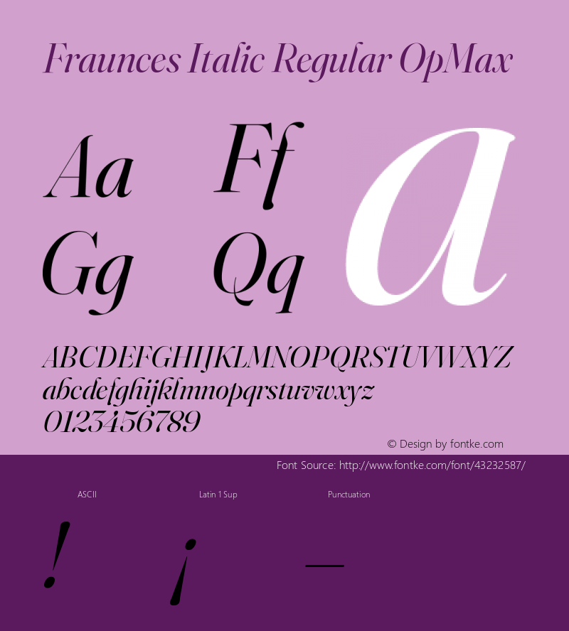 Fraunces Italic Regular OpMax Version 0.000图片样张