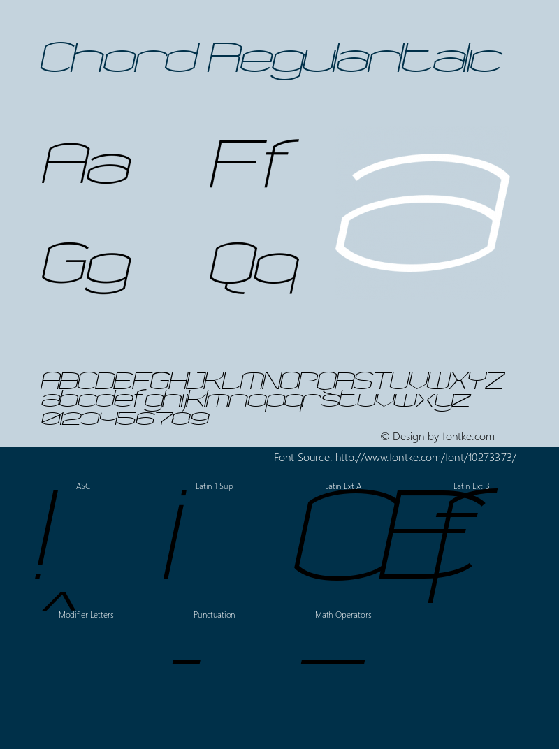 Chord RegularItalic Macromedia Fontographer 4.1 6/10/01图片样张