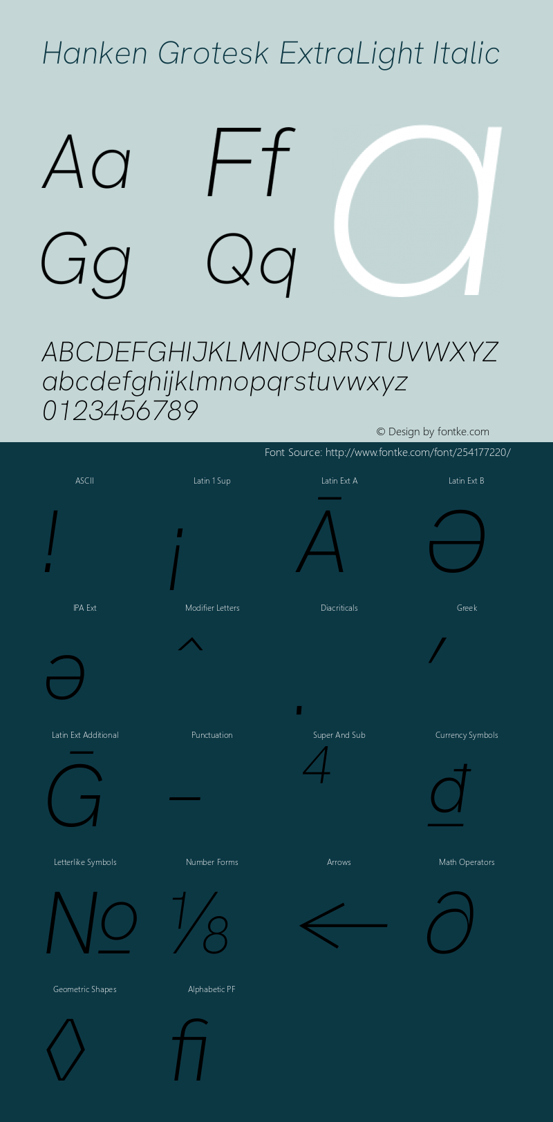 Hanken Grotesk ExtraLight Italic Version 3.013图片样张