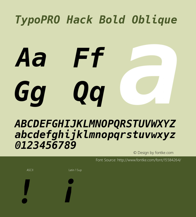 TypoPRO Hack Bold Oblique Version 2.010图片样张