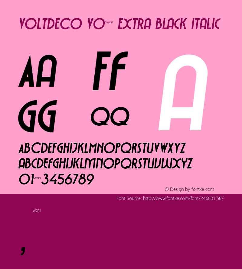 VOLTDECOV02-ExtraBlackItalic Version 1.000图片样张