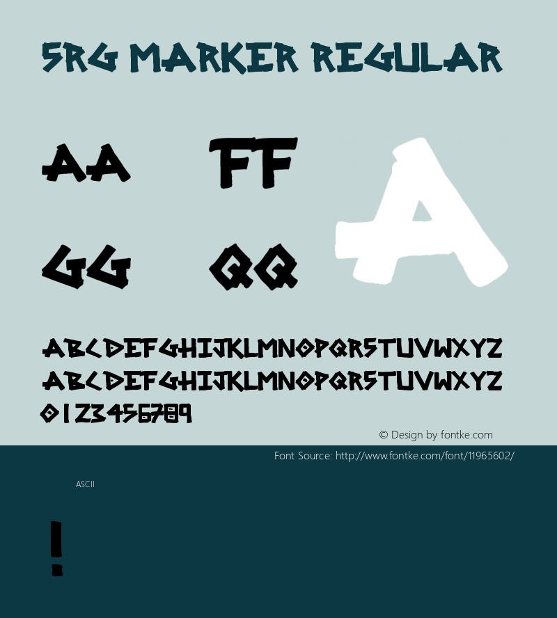 SRG MARKER Regular Version 1.00 November 13, 2008, initial release图片样张