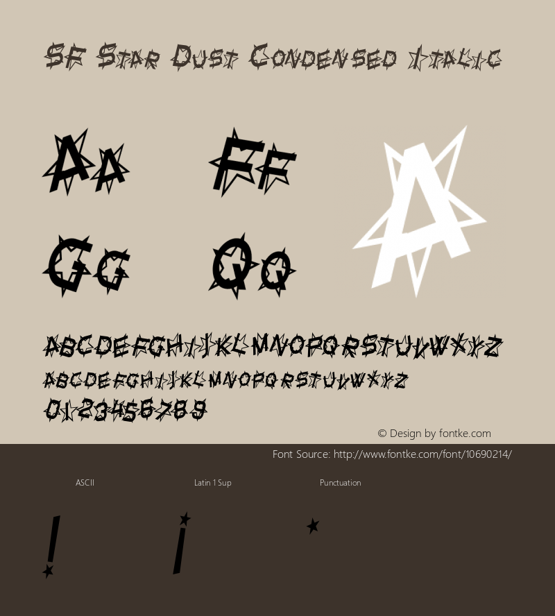 SF Star Dust Condensed Italic ver 1.0; 1999.图片样张