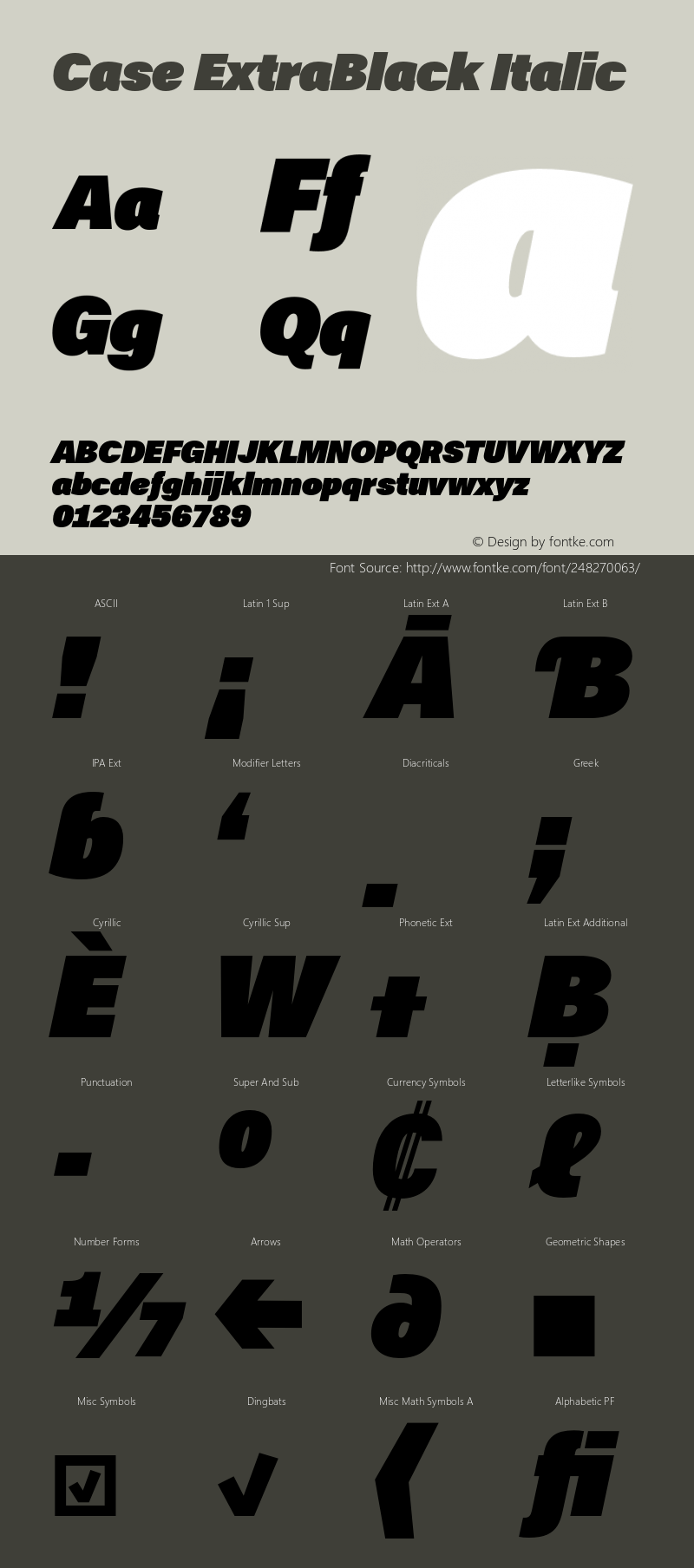 Case ExtraBlack Italic Version 2.00图片样张