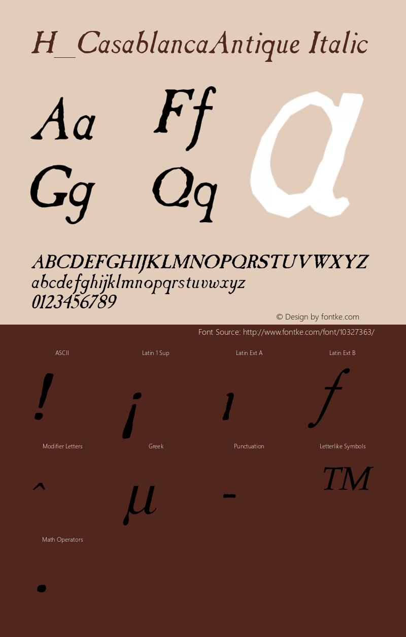 H_CasablancaAntique Italic 1997.01.17图片样张