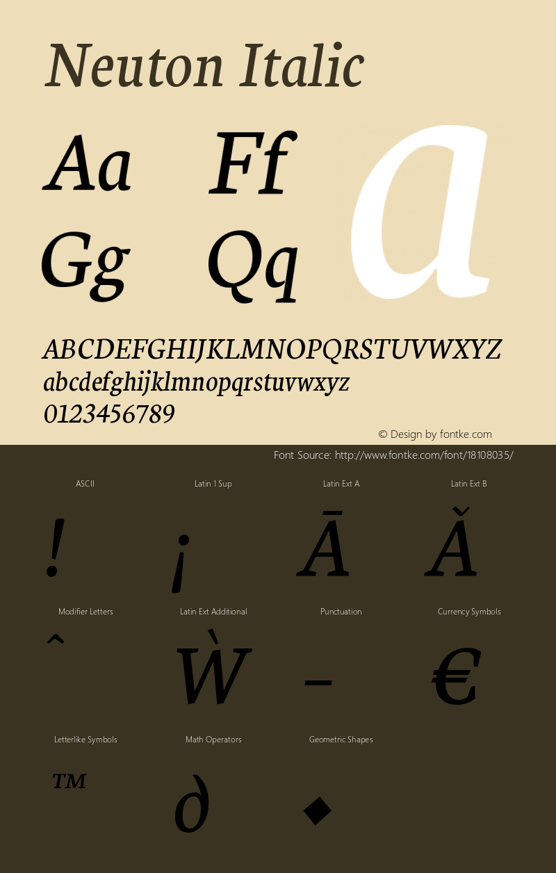 Neuton Italic Version 1.31图片样张