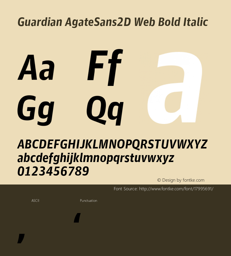 Guardian AgateSans2D Web Bold Italic Version 001.002 2011图片样张