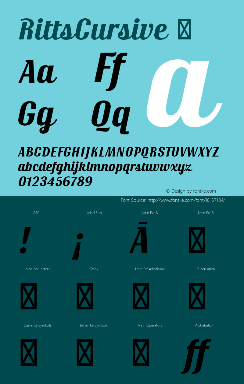 RittsCursive ☞ Version 1.000;com.myfonts.easy.eurotypo.ritts-cursive.regular.wfkit2.version.47rp图片样张