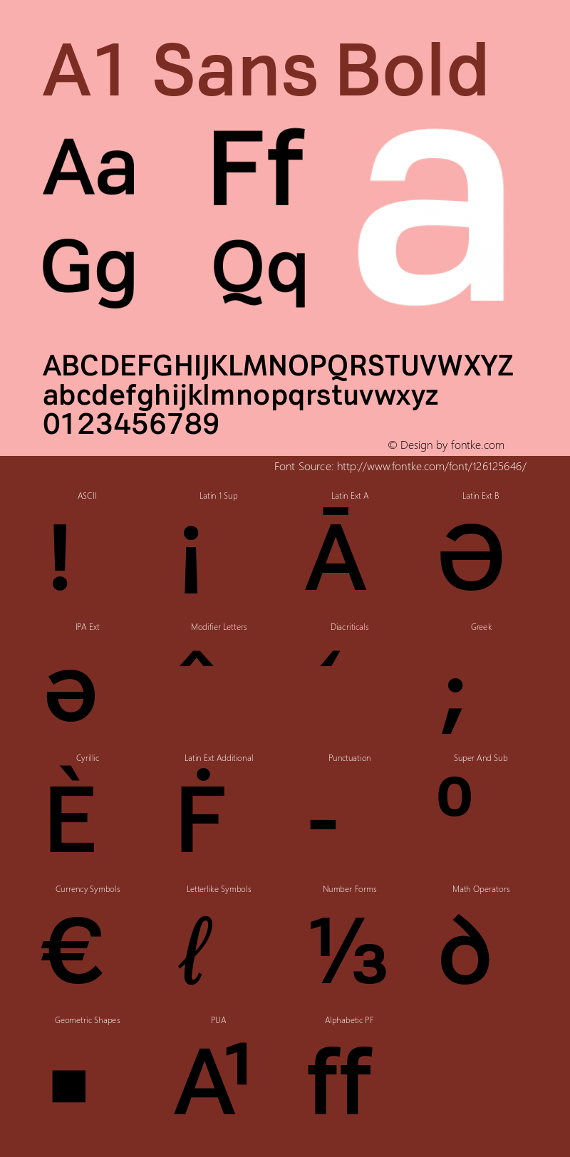 A1 Sans Bold Version 5.10图片样张