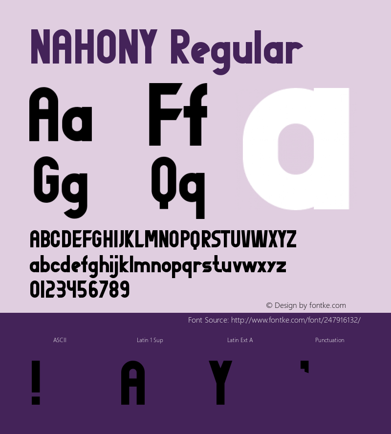 NAHONY Version 1.002;Fontself Maker 3.5.8图片样张