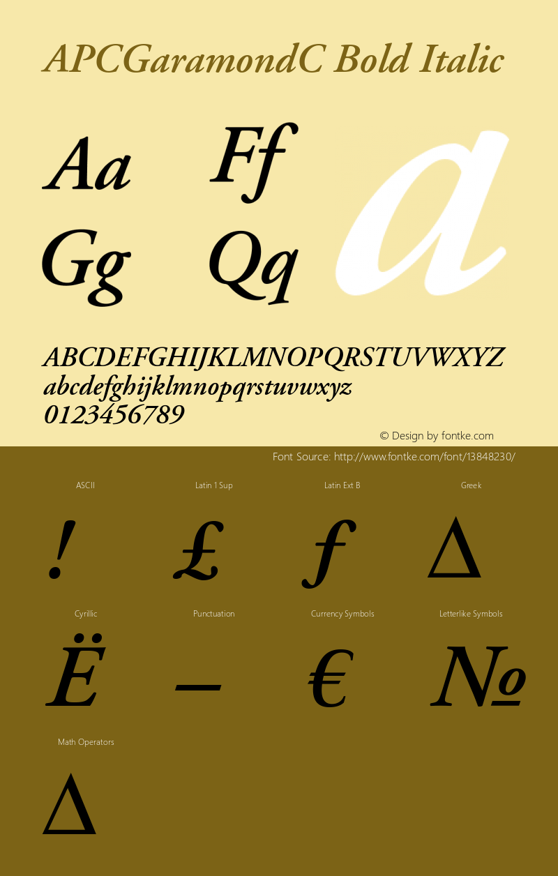 APCGaramondC Bold Italic OTF 1.0;PS 001.000;Core 116;AOCW 1.0 161图片样张