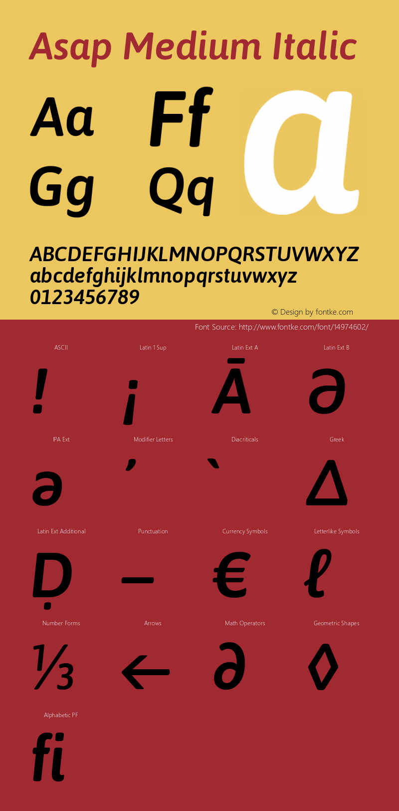 Asap Medium Italic Version 1.007;PS 001.007;hotconv 1.0.70;makeotf.lib2.5.58329图片样张