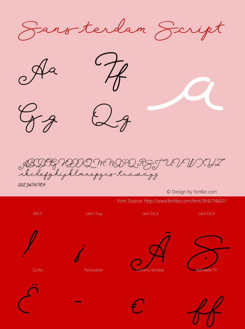 Sansterdam Script Version 1.002;Fontself Maker 3.0.0-3图片样张