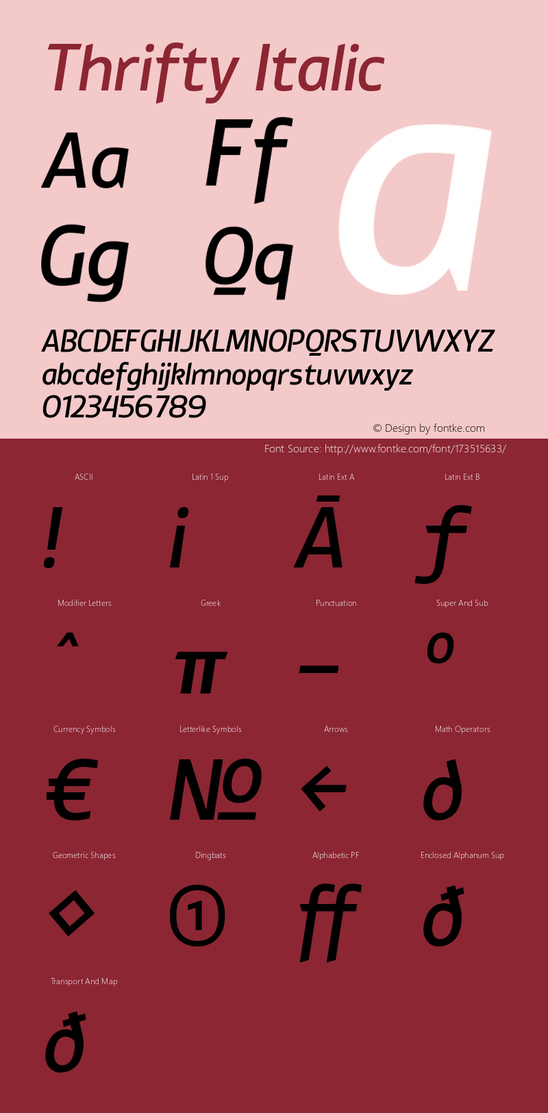 Thrifty Italic 1.000图片样张