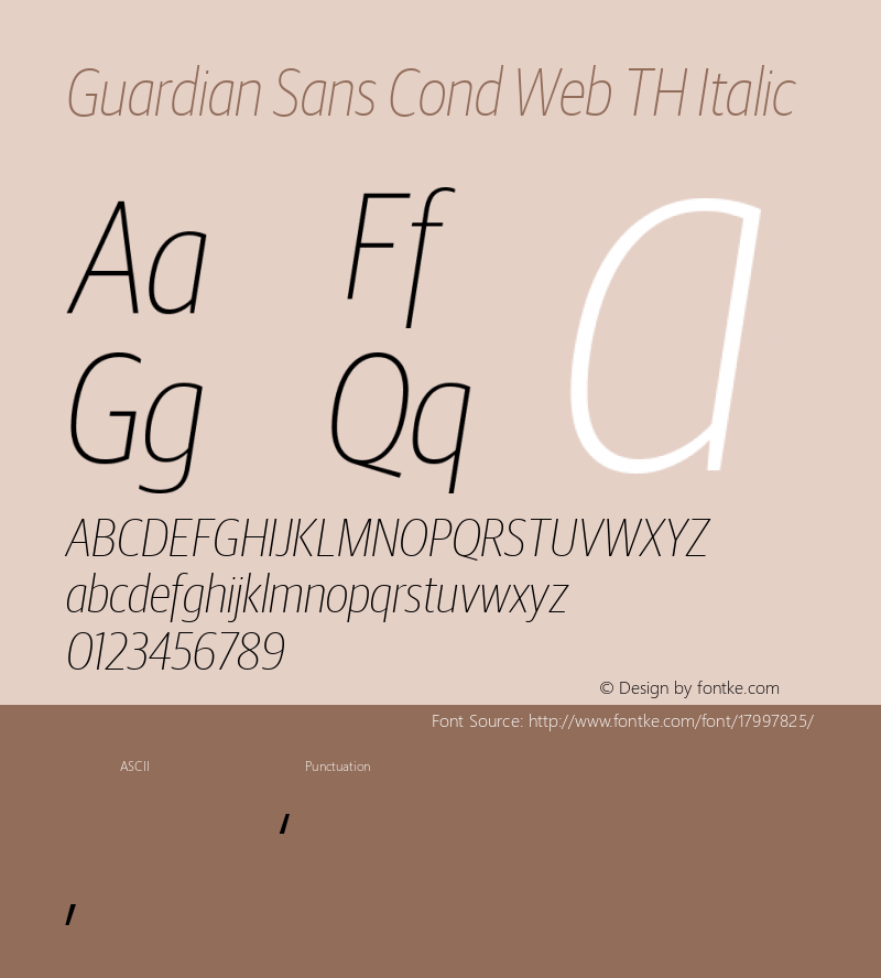 Guardian Sans Cond Web TH Italic Version 1.1 2012图片样张