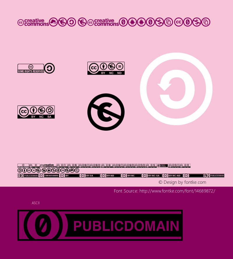 Creative Commons icons Version 1.0图片样张