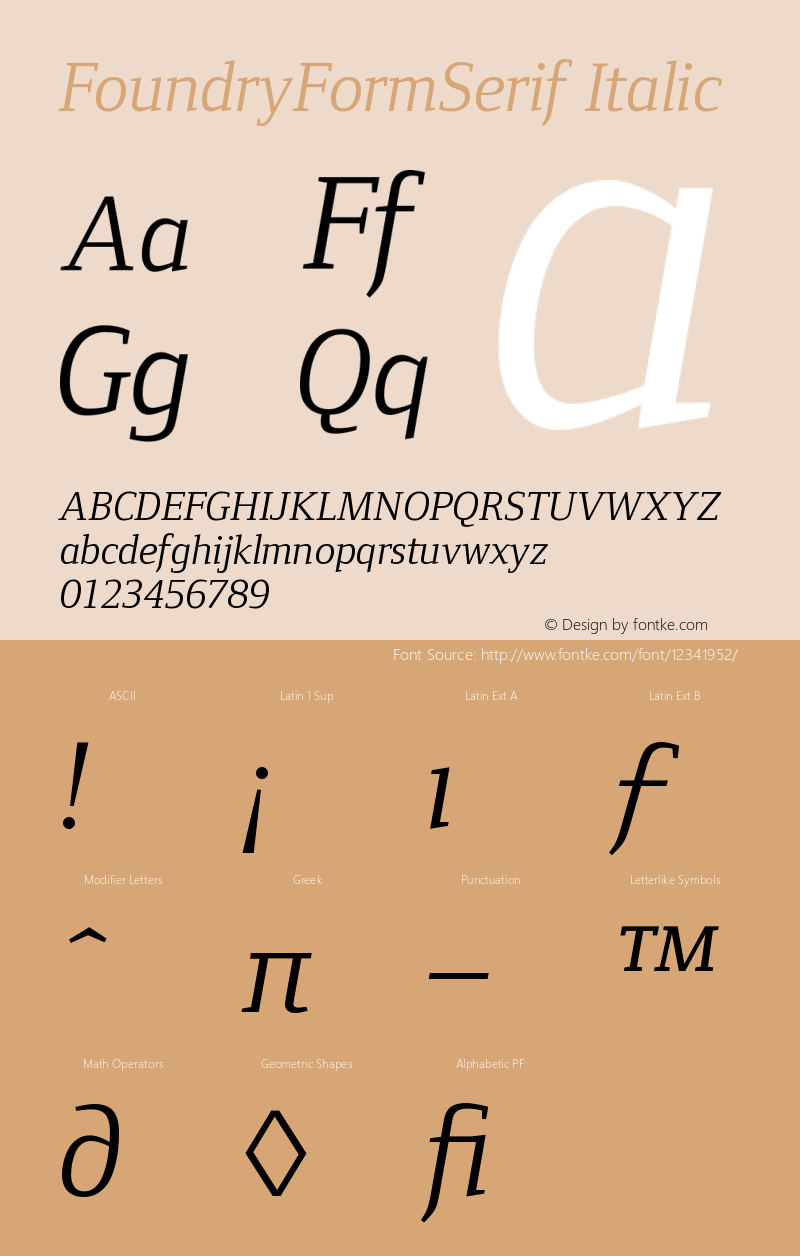 FoundryFormSerif Italic Version 001.000图片样张