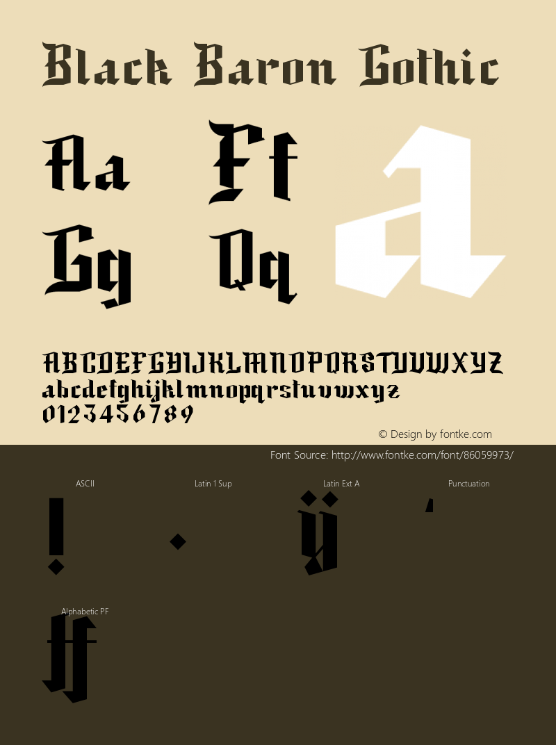 Black Baron Gothic Version 1.003;Fontself Maker 1.0.8图片样张