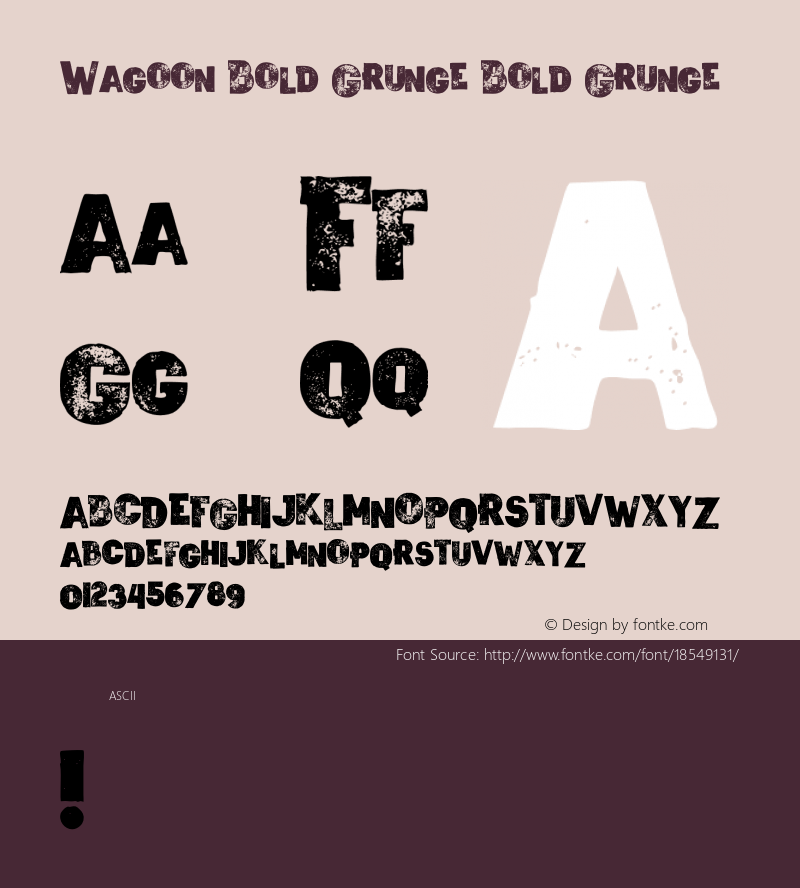 Wagoon Bold Grunge Bold Grunge Version 1.000图片样张