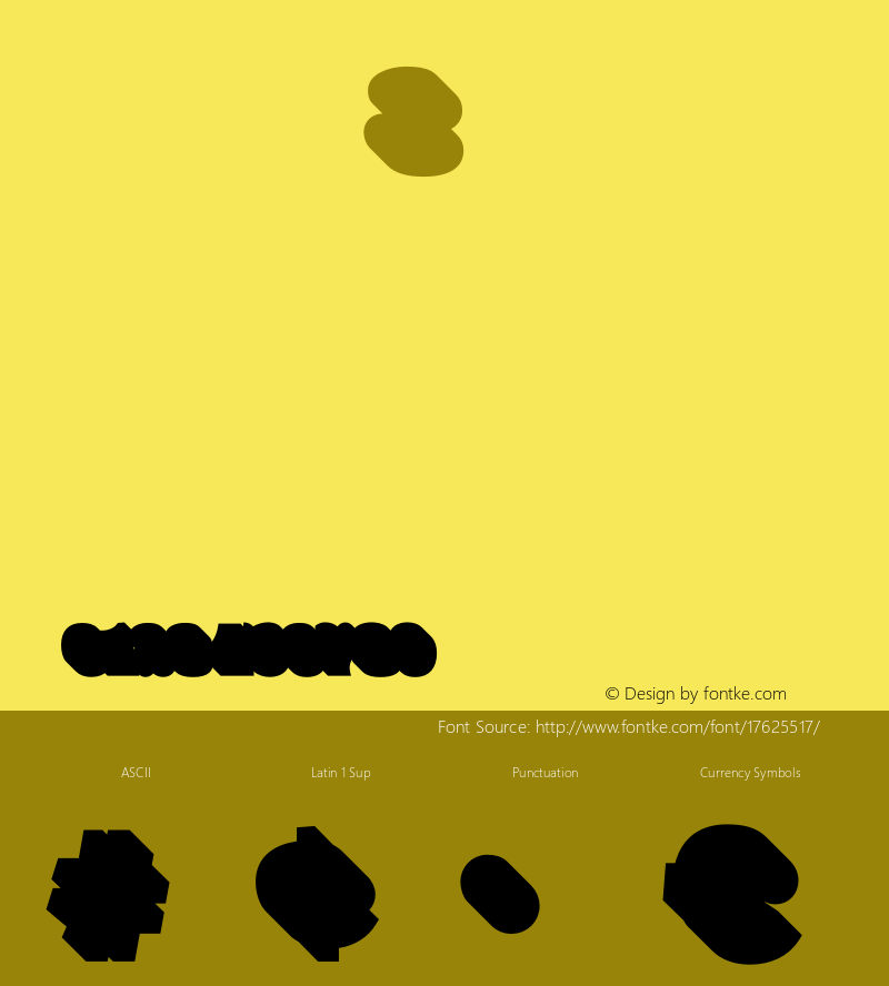 Yellow Numbers Reg 3D Shadow Regular Version 1.000图片样张