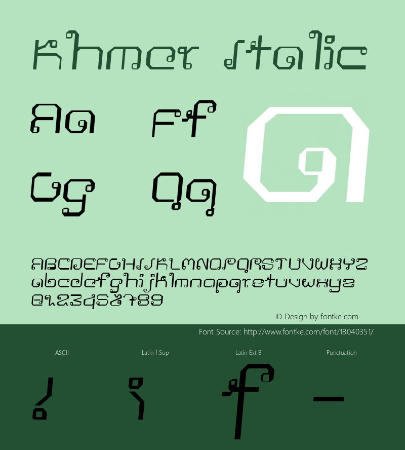 Khmer Italic Version 1.0图片样张