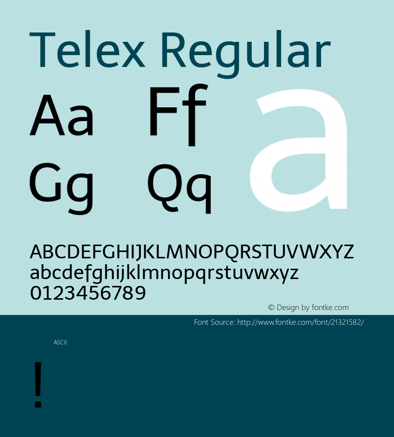 Telex Regular 图片样张