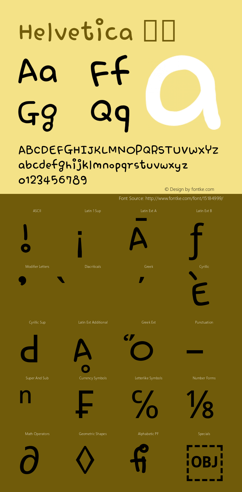 Helvetica 细体 9.0d4e1图片样张