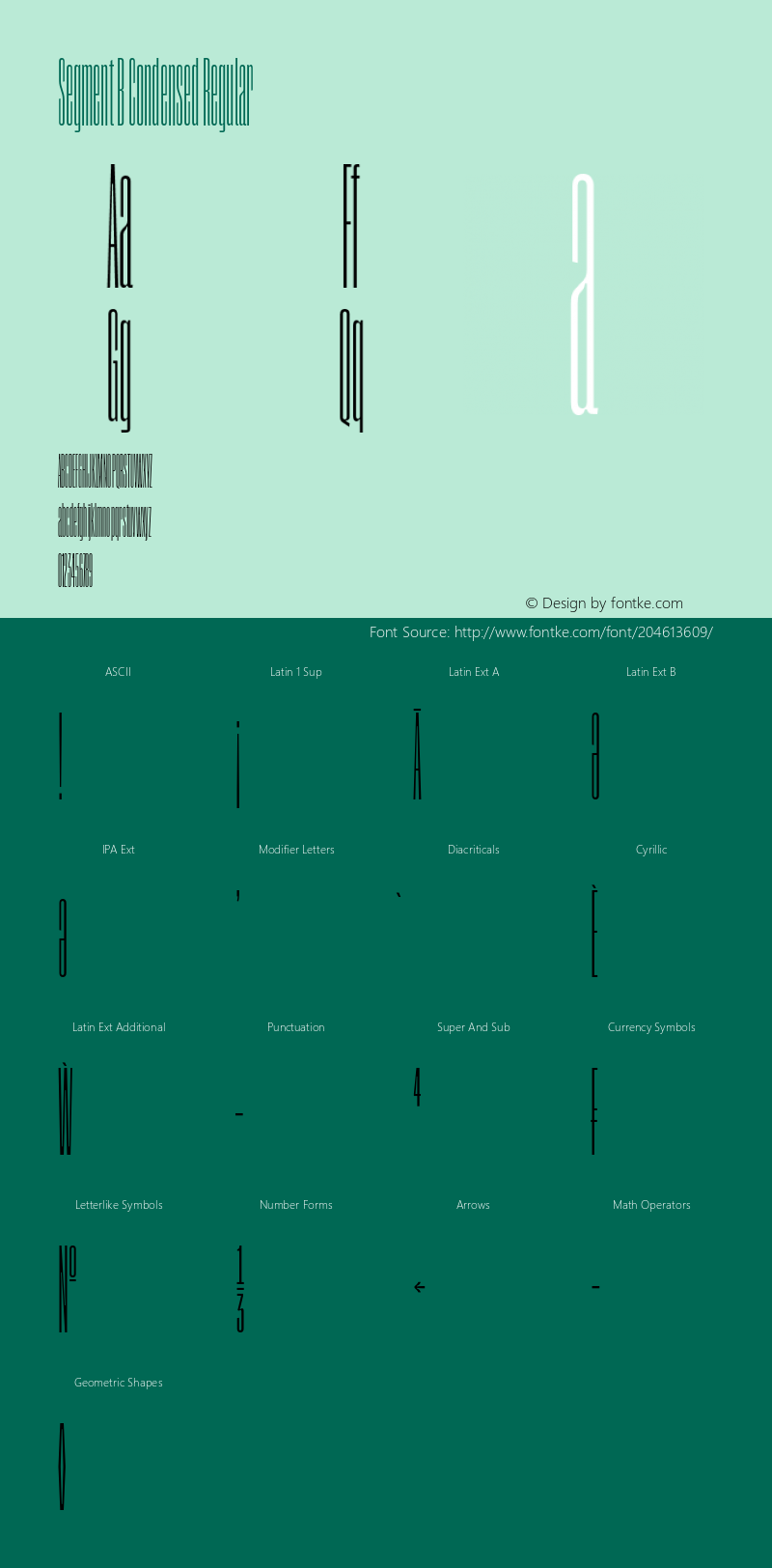 Segment B Condensed Regular Version 1.001;hotconv 1.0.109;makeotfexe 2.5.65596图片样张