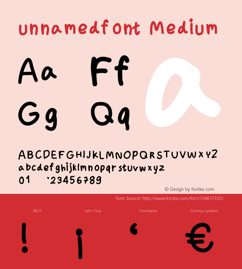 unnamedfont Version 001.000图片样张