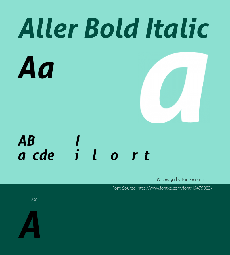 Aller Bold Italic Version 1.00图片样张