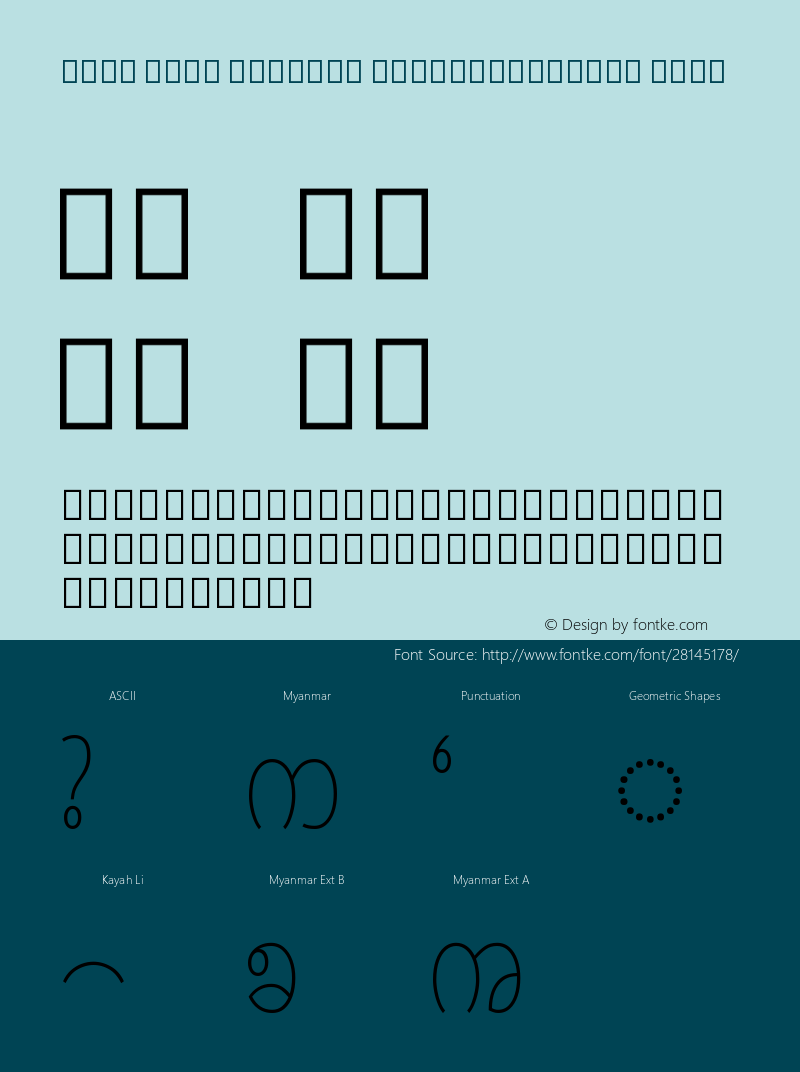 Noto Sans Myanmar ExtraCondensed Thin Version 2.001图片样张