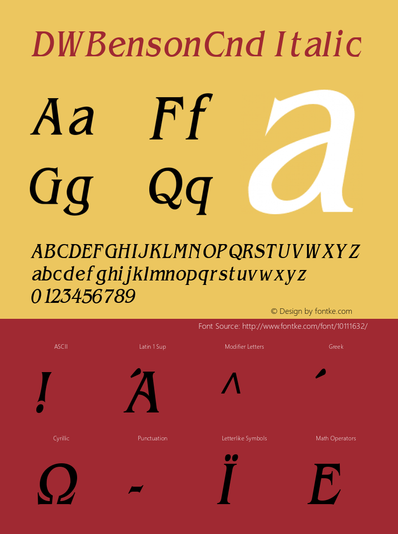 DWBensonCnd Italic 10/23/2002图片样张