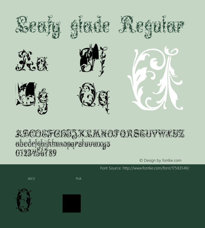 Leafy glade Regular Version 1.0; 2001; initial release图片样张