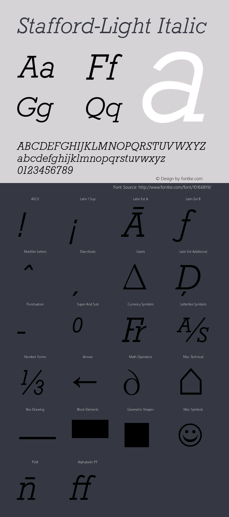 Stafford-Light Italic Version 1.0 08-10-2002图片样张