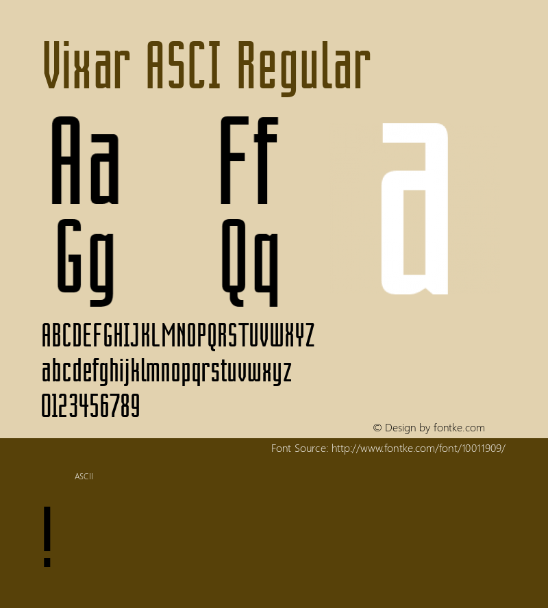 Vixar ASCI Regular 00.08图片样张