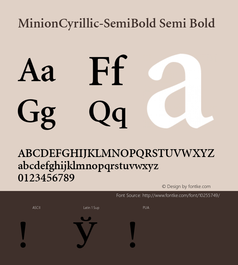 MinionCyrillic-SemiBold Semi Bold Version 1.00图片样张